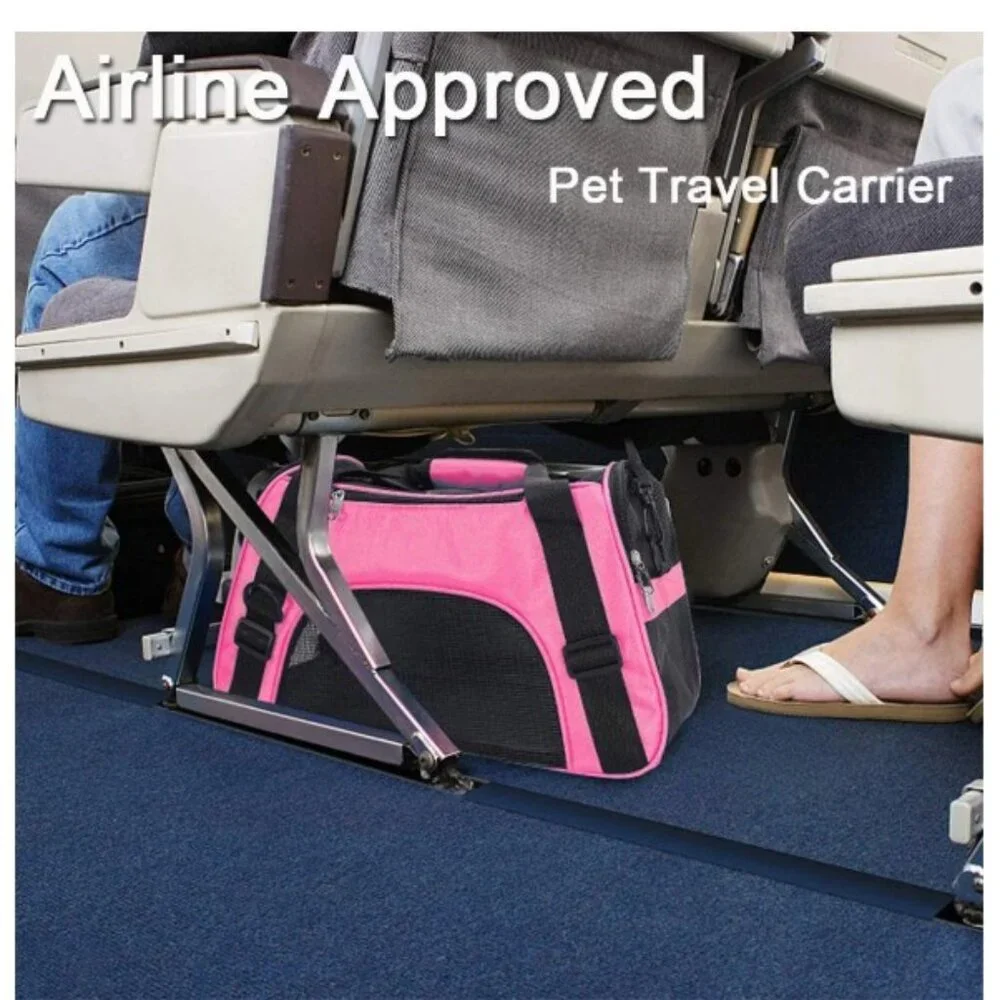 😻 🐶 🐾 💞 Pink & Black Comfort Pet Carrier - Small Dog/Cat Travel Tote Bag